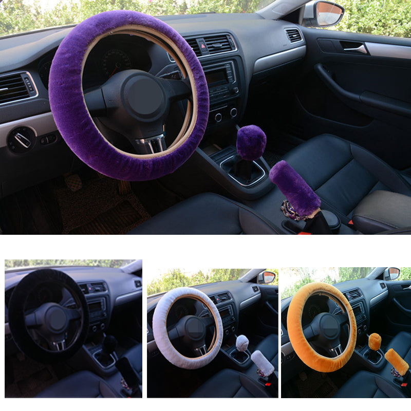 Plush Fur Car Cover Set