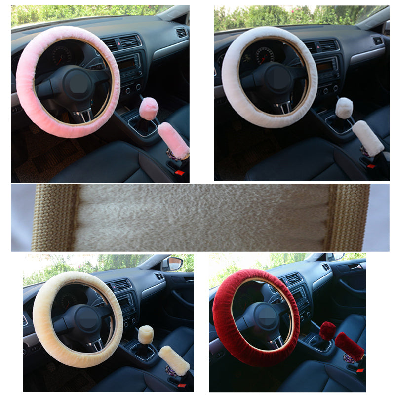 Plush Fur Car Cover Set