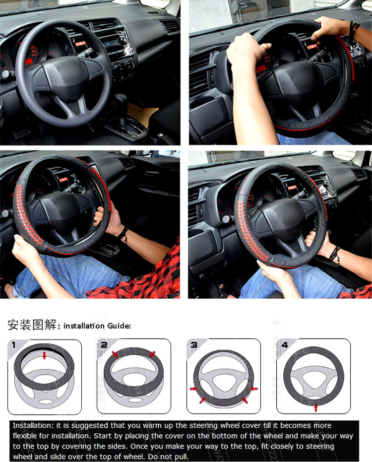 Cool Leather Steering Wheel Cover