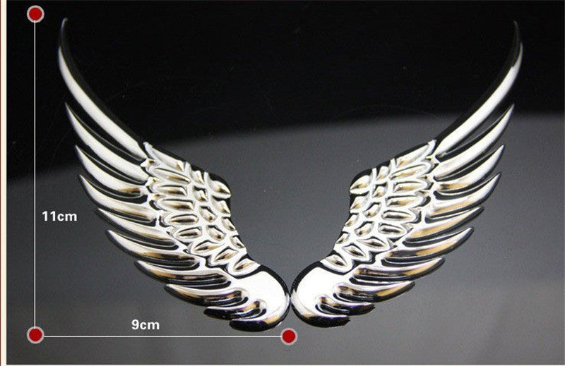 3D Chrome Angel Wing Car Stickers