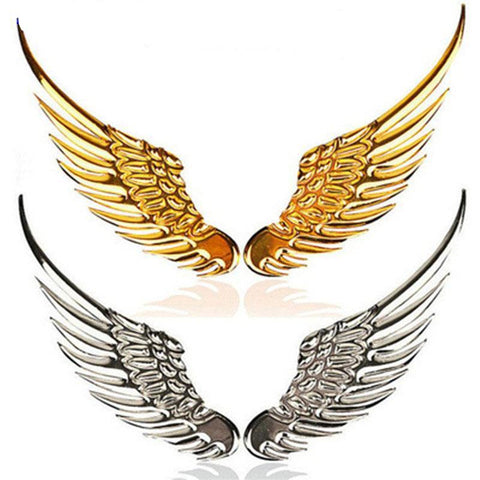 3D Chrome Angel Wing Car Stickers