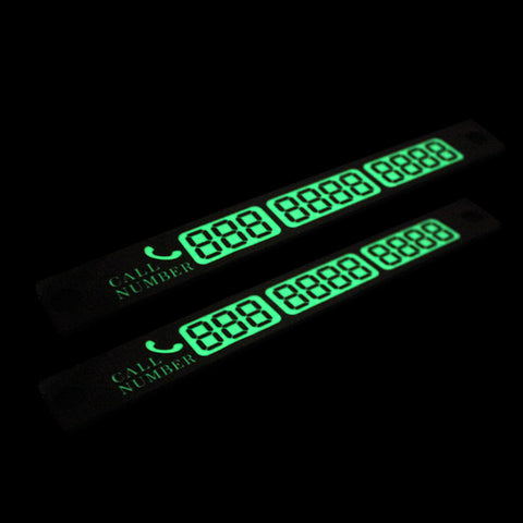 Car Luminous Suckers Number Card