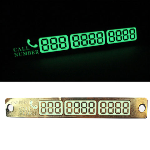 Car Luminous Suckers Number Card