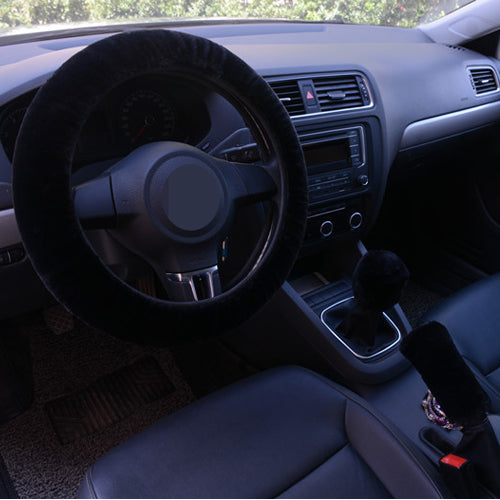 Plush Fur Car Cover Set