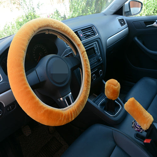 Plush Fur Car Cover Set