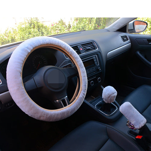 Plush Fur Car Cover Set
