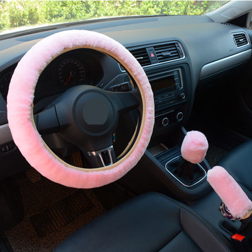 Plush Fur Car Cover Set