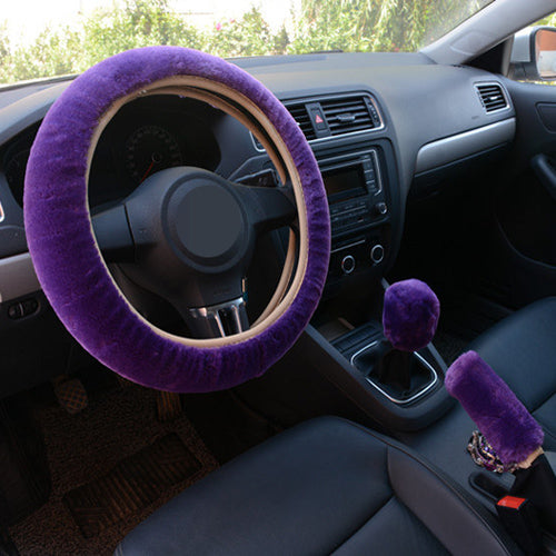 Plush Fur Car Cover Set
